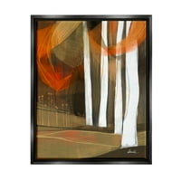 Модерен Поле Пейзаж Дървета Абстрактна Живопис Струя Черно Рамкирани Изкуство Печат Стена Изкуство