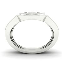 1 8К ТДВ диамант с стерлинги Сребърен клъстер хало Сплит джолан булчински комплект