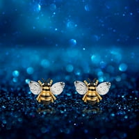 Пиермонт блестящи пчелни обеци, направени с 18к златно покритие и кубичен цирконий