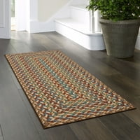 Основни елементи традиционен многоцветен печат плитка вътрешен коридор бегач килим, 1 '8 х5'