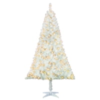 Празнично Време Предварително Осветено 6.5 ' Медисън Пайн Бяло Изкуствено Коледно Дърво, Ясни Светлини