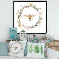 Дизайнарт венец от диви цветя и пчела