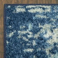 Клен Черги Хоризонт Абстрактен съвременен син вътрешен коридор килим бегач, 2'х6'