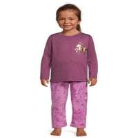 Чудо нация дете Дълъг ръкав върхове и плюшени панталони пижама комплект, 4-парче, размери 2Т-5т