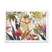 Дизайнарт 'винтидж тропически цветя осми' тропическа рамка Арт Принт