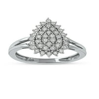 Имперски 10к Бяло Злато 1 10к ТДВ диамантен клъстер пръстен за жени