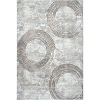 нулум Остин абстрактни кръгове площ килим, 5 '8', сив