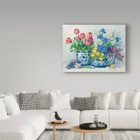 Търговска марка изобразително изкуство 'пролетна градина в синьо' платно изкуство от Барбара МОК