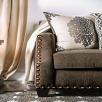 Мебели на Америка съвременен 2-парче плат диван, Светло кафяв