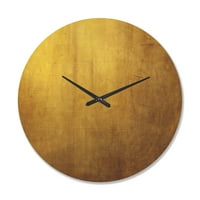 Дизайнарт 'Обикновена Златна Текстура' Модерен Дървен Стенен Часовник