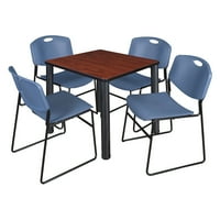 Риджънси Кий квадратна Черешова маса за почивка със Стифиращи се столове Зенг