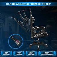 Аукфа бюро стол за офис-Регулируема въртяща се облегалка състезателни офис компютър ергономична видео игра