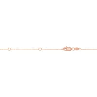 14к 18в Розово злато диамант нарязани текстурирани Двойно разтегателен кабел верига с Омар закопчалка